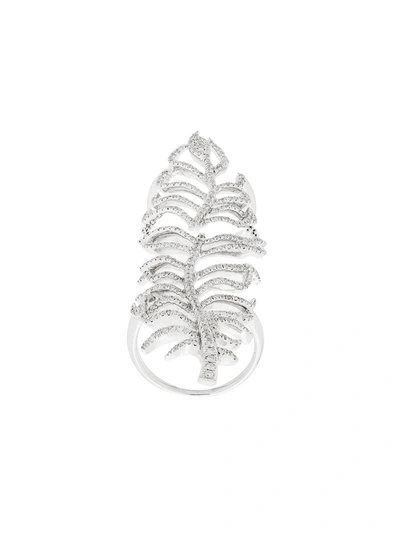Shop Elise Dray Leaf Cuff Ring - Metallic