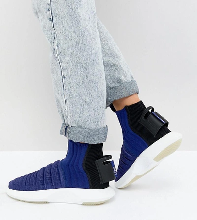 Adidas Originals Crazy 1 Adv Sock Primeknit Sneakers In Blue In Black |  ModeSens