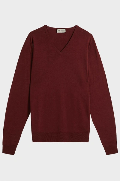 John Smedley Wool Jumper In Red