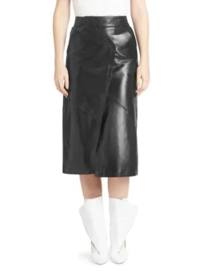 Shop Givenchy Leather Pencil Skirt In Black