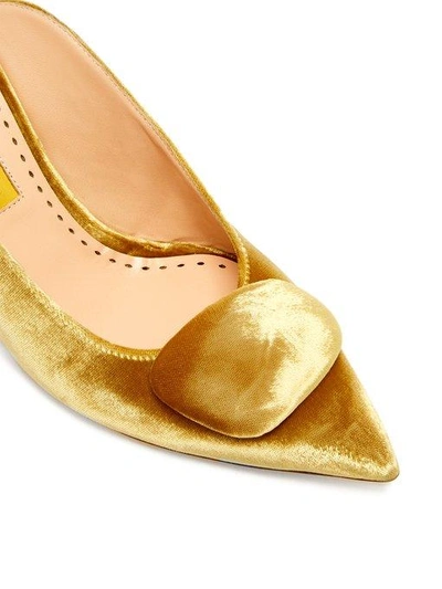 Rupert Sanderson Lullaby Velvet Mules In Gold ModeSens