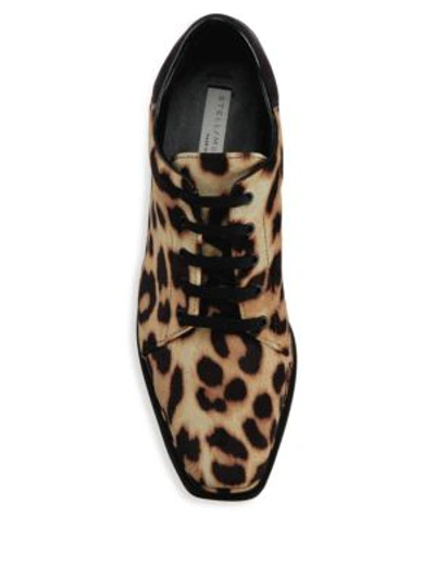 Shop Stella Mccartney Leopard Platform Oxfords