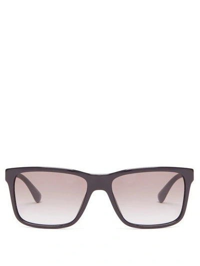 Prada Pr19ss Rectangle Acetate Sunglasses In Black | ModeSens