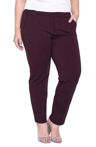 Shop Liverpool Kelsey Ponte Knit Trousers In Meritage