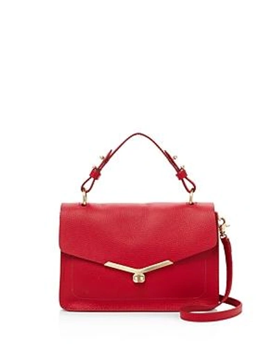 Shop Botkier Vivi Leather Satchel In Fire Red/gold