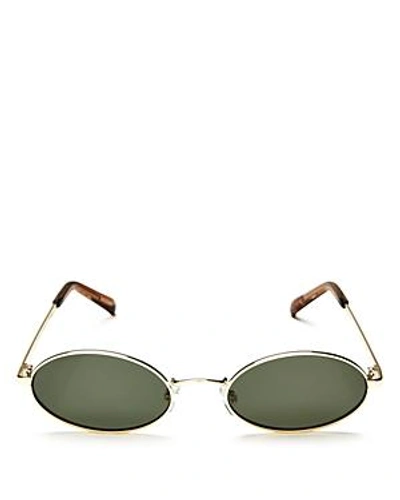 Shop Le Specs Women's Love Train Oval Sunglasses, 51mm In Bright Gold/khaki