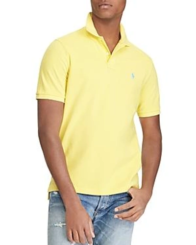 Shop Polo Ralph Lauren Custom Slim Fit Mesh Short Sleeve Polo Shirt In Yellow
