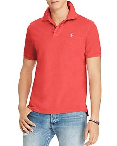 Shop Polo Ralph Lauren Custom Slim Fit Mesh Short Sleeve Polo Shirt In Heather Red