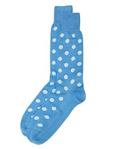 Shop Paul Smith Polka-dot Socks In Light Blue