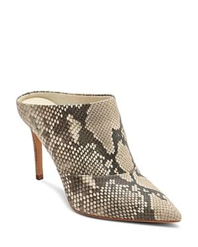 Shop Dolce Vita Women's Cinda Snake-embossed Leather High-heel Mules In Snake Print