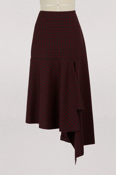 Shop Balenciaga Asymmetrical Skirt In Red