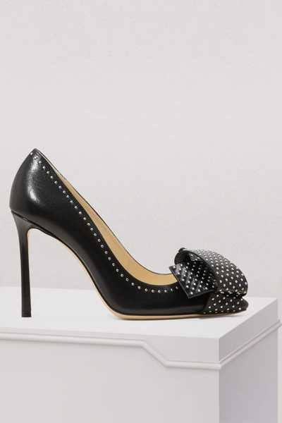 Shop Jimmy Choo Tegan 100 Pumps In Black/steel