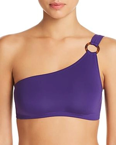 Shop Vilebrequin Solid Water One Shoulder Bikini Top In Amethyst
