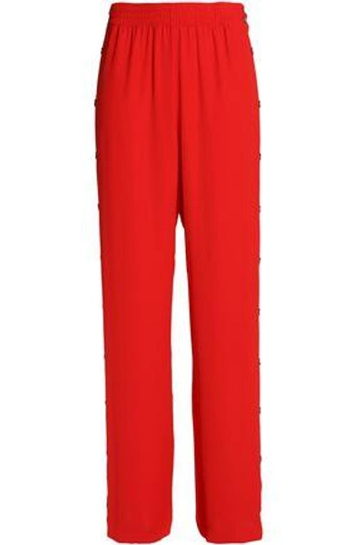 Shop Maison Margiela Woman Cady Wide-leg Pants Red