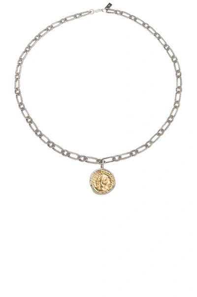 Shop Child Of Wild Aurelian Coin Necklace In Silver & Gold