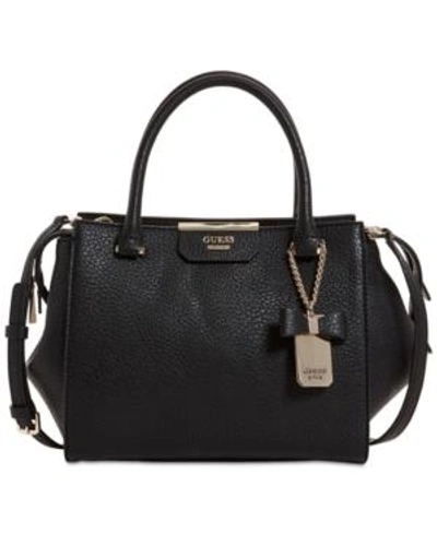 Shop Guess Ryann Small Satchel In Black/gold