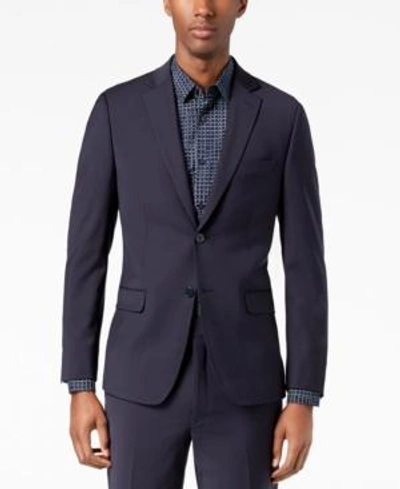 Shop Calvin Klein Men's Skinny Fit Infinite Stretch Navy Suit Jacket