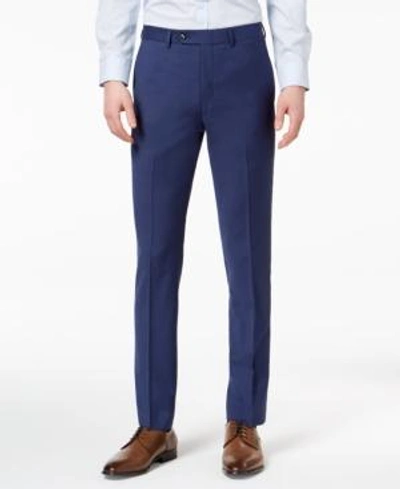 Shop Calvin Klein Men's Extra-slim Fit Infinite Stretch Blue Twill Suit Pants