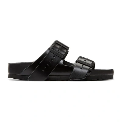 Shop Rick Owens Black Birkenstock Edition Leather Arizona Sandals