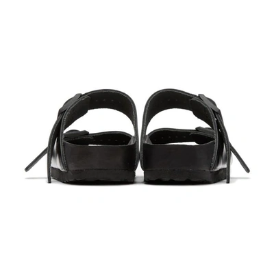 Shop Rick Owens Black Birkenstock Edition Leather Arizona Sandals