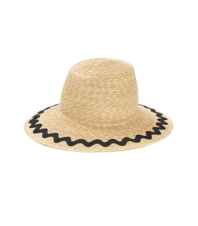 Shop Marysia X Lola Medium Flower Pot Hat In Tan/black