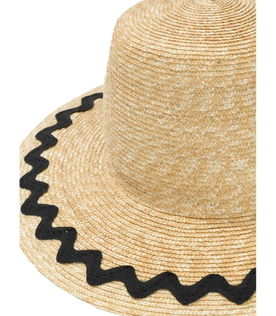 Shop Marysia X Lola Medium Flower Pot Hat In Tan/black