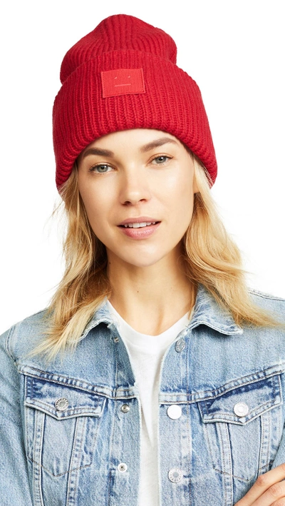 Shop Acne Studios Pansy N Face Hat In Ruby Red