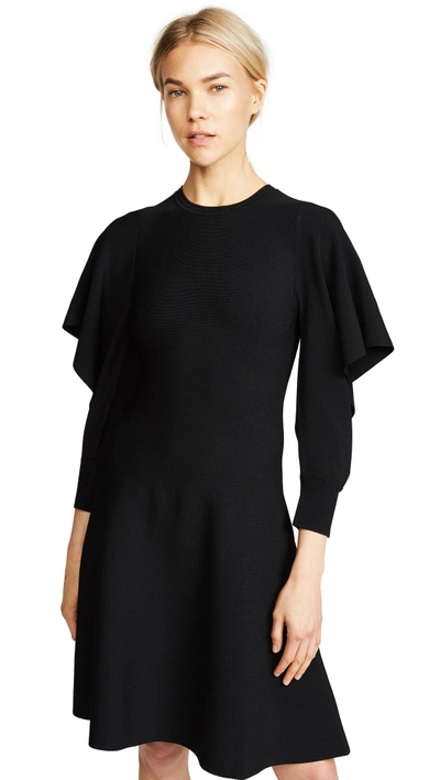 Shop Opening Ceremony Flounce Sleeve Dress In Black