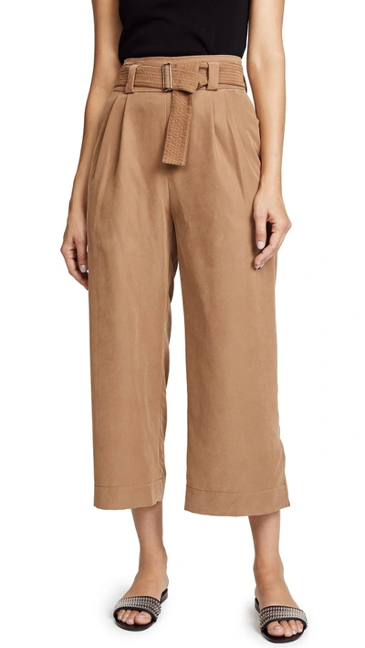 Shop The Range Belted Wide Leg Pants In Clay