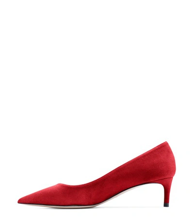Stuart Weitzman The Leigh 45 Pump In Crimson Suede ModeSens