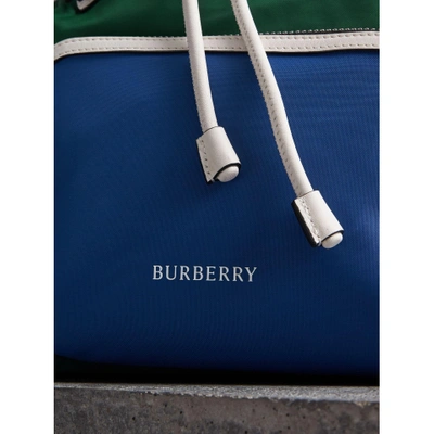 Shop Burberry The Medium Rucksack In Colour Block Nylon In Dark Canvas Blue