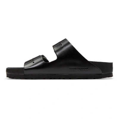 Shop Rick Owens Black Birkenstock Edition Leather Arizona Sandals