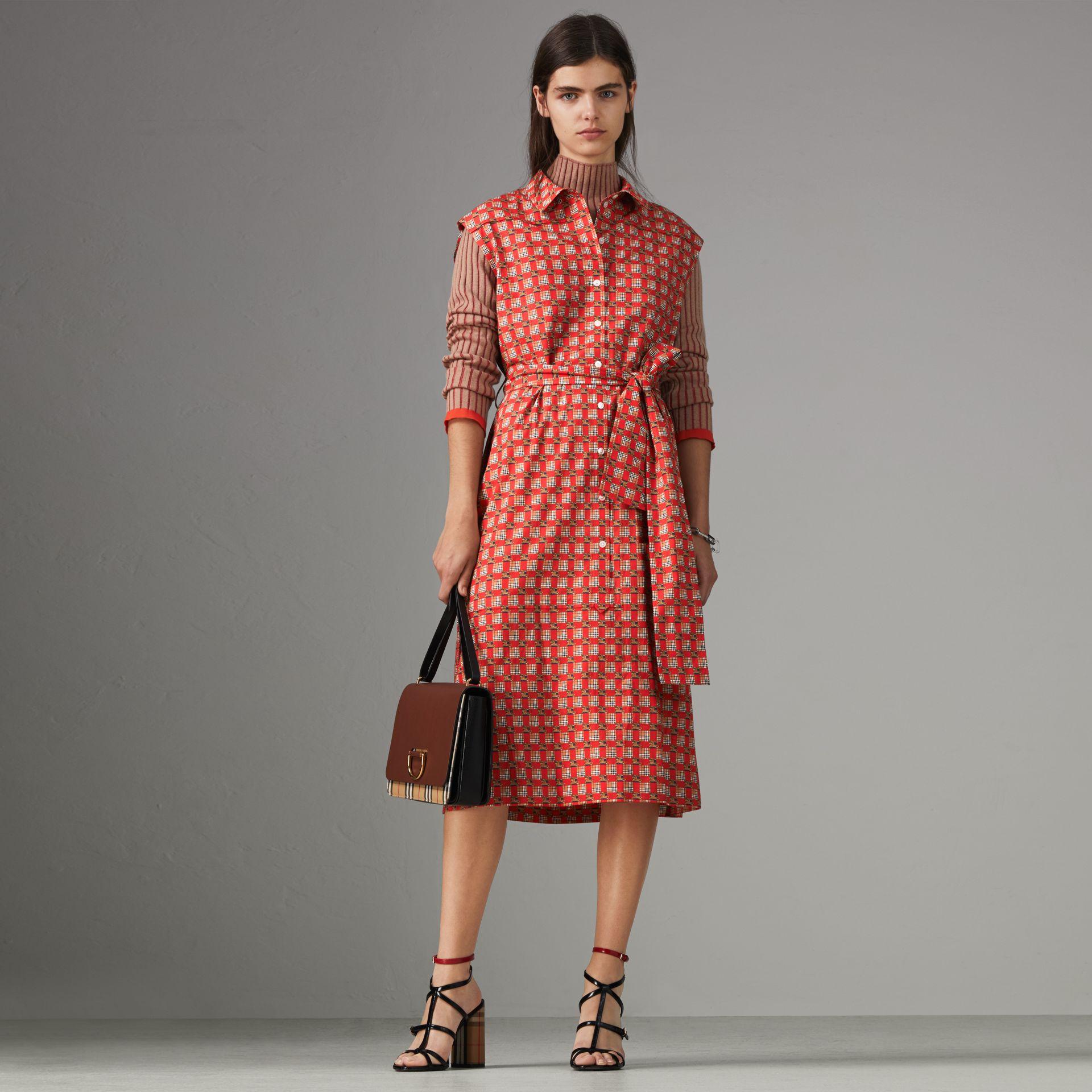 red burberry dress