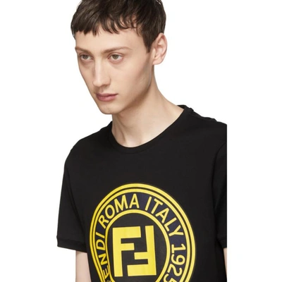 Shop Fendi Black Roma Logo T-shirt In F0qa1.blk