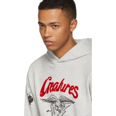 Shop Givenchy Grey Creatures Hoodie In 064 Grey/be