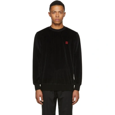 Shop Givenchy Black Velvet 4g Slim Fit Sweatshirt In 001 Black