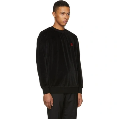 Shop Givenchy Black Velvet 4g Slim Fit Sweatshirt In 001 Black