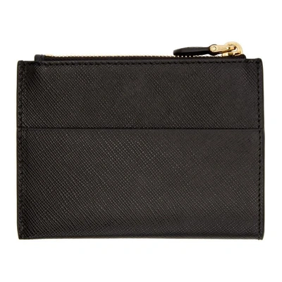 Shop Prada Black Saffiano Top Zipped Multi Card Holder In F0002 Black