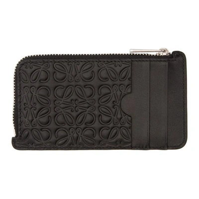 Shop Loewe Black Anagram Coin Card Holder