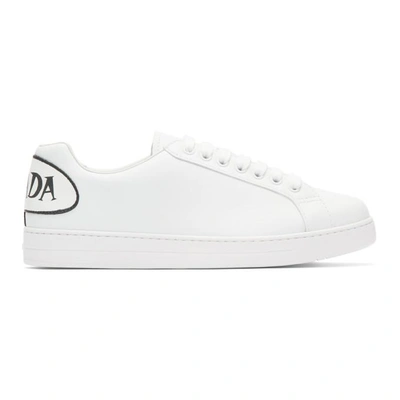 Shop Prada White Comic Patch Sneakers In F009