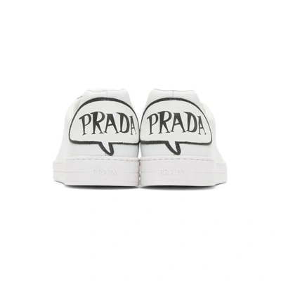 Shop Prada White Comic Patch Sneakers In F009
