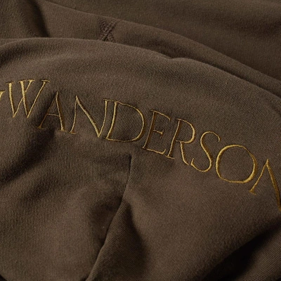 Shop Jw Anderson Embroidered Logo Hoody In Brown