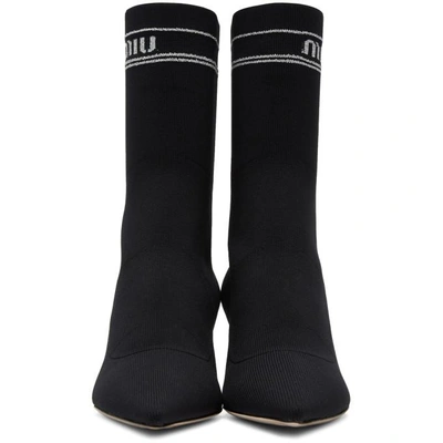 Shop Miu Miu Black Sock Boots