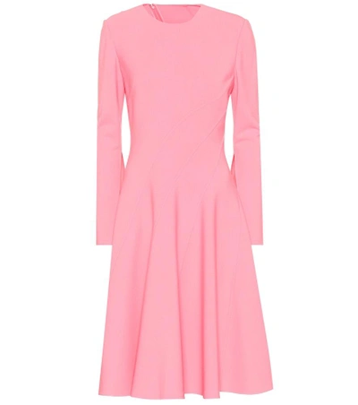 Shop Oscar De La Renta Wool-blend Dress In Pink