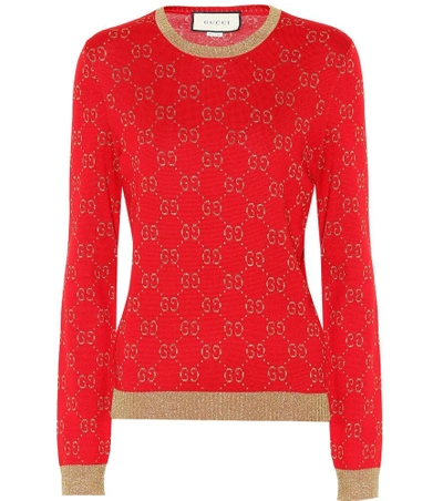 Shop Gucci Cotton-blend Sweater In Red