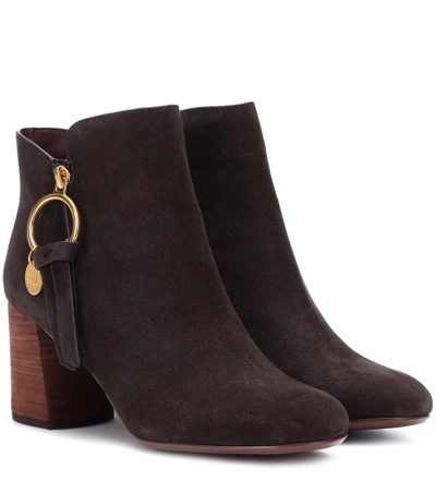 Shop See By Chloé Louise Medium Suede Ankle Boots In Brown