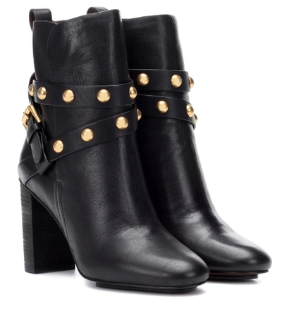Shop See By Chloé Janis Leather Ankle Boots In Black