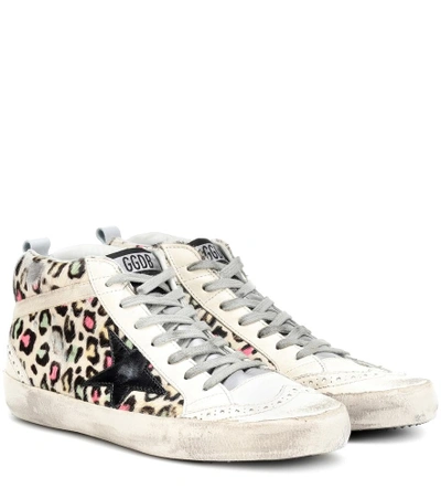 Shop Golden Goose Mid Star Leather Sneakers In Multicoloured