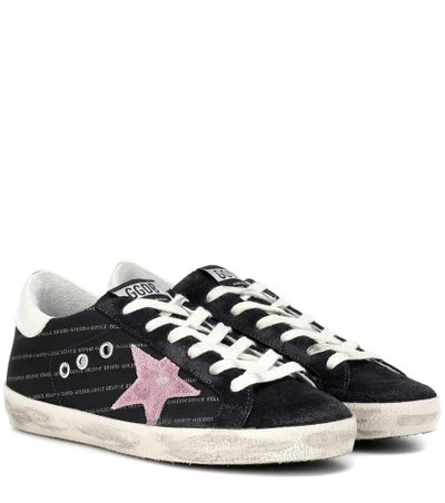 Shop Golden Goose Superstar Suede Sneakers In Black