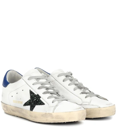 Shop Golden Goose Superstar Leather Sneakers In White